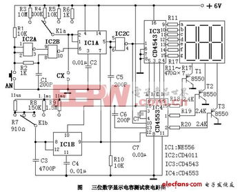 三位數(shù)字顯示電容測試表集成電路設(shè)計
